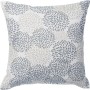 Gefülltes Kissen, 40x40 cm, mit Blumenmuster in Weiß und Grau. Dekokissen für Wohnräume.