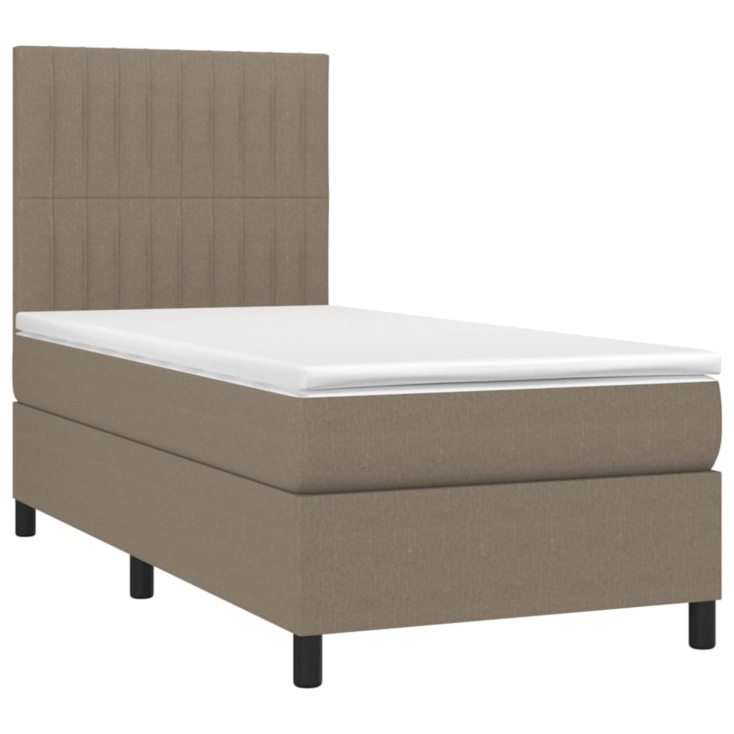 vidaXL Boxspringbett mit Matratze & LED Taupe 100x200 cm Stoff1468456 günstig online kaufen