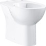 Weisse Grohe Stand-WC-Kombination Bau Keramik, spülrandlos mit waagerechtem Abgang.
