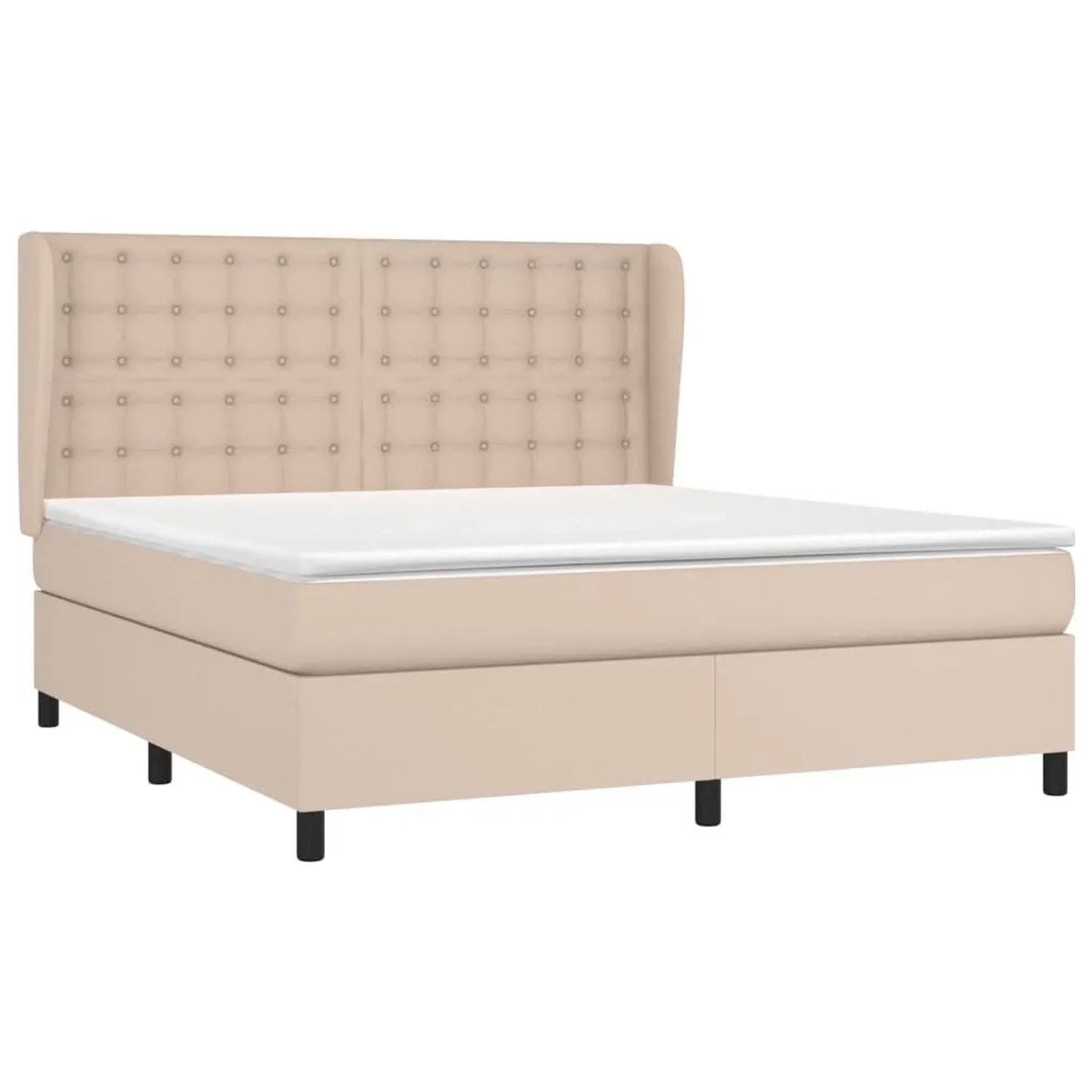 vidaXL Boxspringbett Matratze Cappuccino-Braun 180x200 cm Kunstleder 3129050