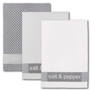 Dyckhoff Geschirrtuchset Salt & Pepper Grau 50 x 70 cm