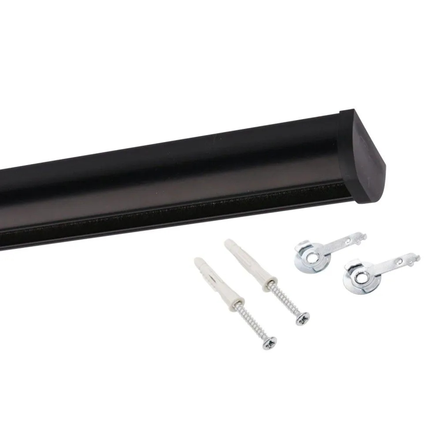 Deco-Raum Gardinenschiene nach Maß 1-Lauf Round Schwarz 570cm