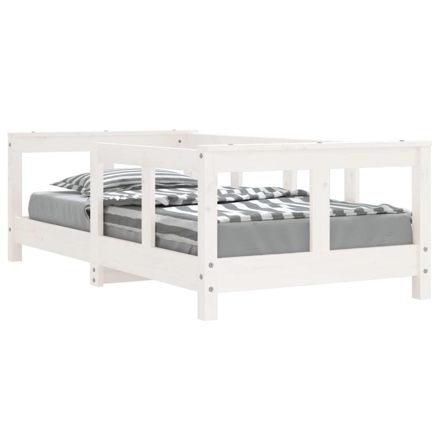 vidaXL Kinderbett Weiß 70x140 cm Massivholz Kiefer 834427 günstig online kaufen