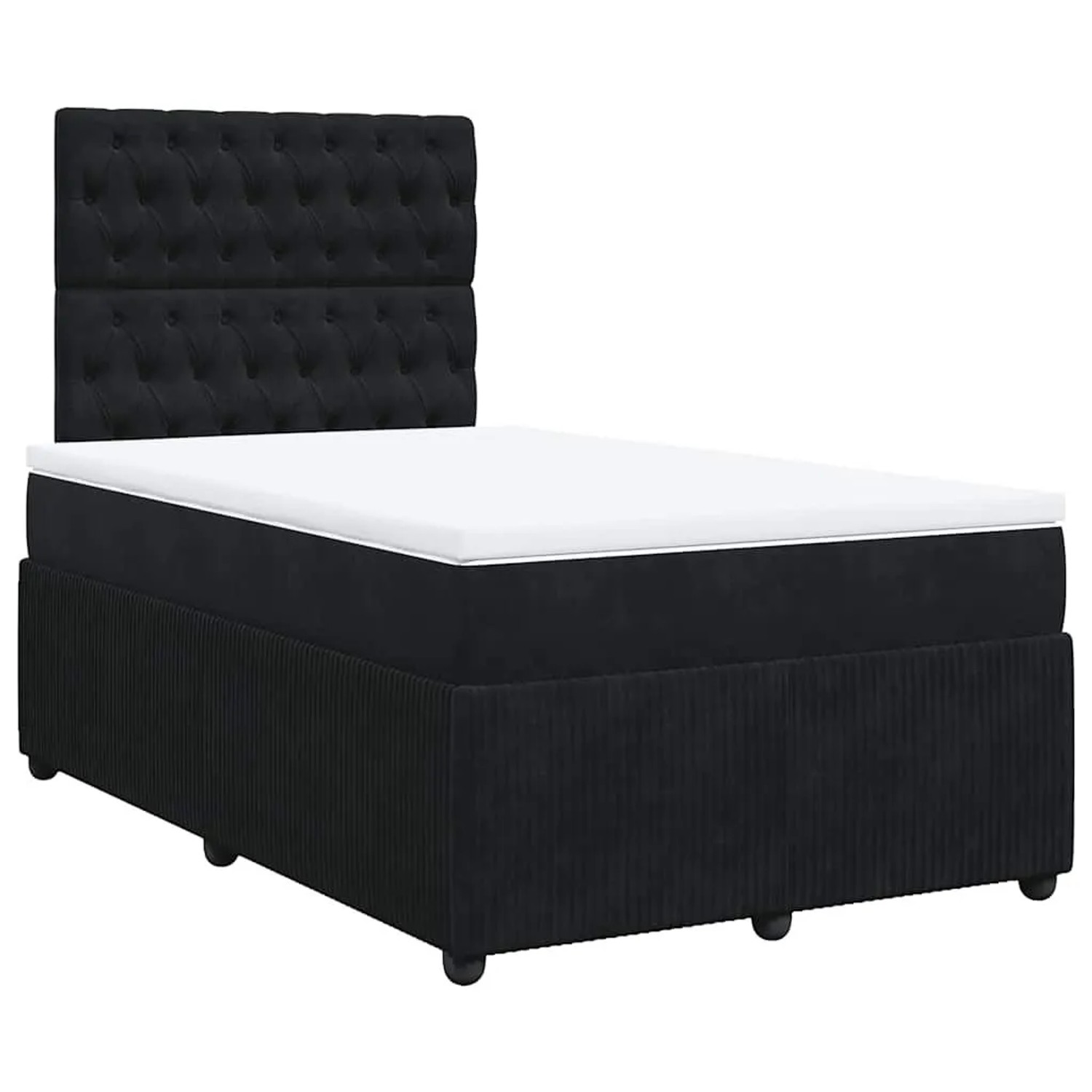 vidaXL Boxspringbett mit Matratze Schwarz 120x200 cm Samt 3294618 günstig online kaufen