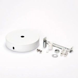 Weißer Deckenbaldachin (Ø 100mm) von Orion Lightstyle mit Zubehör für Lampen & Leuchten.