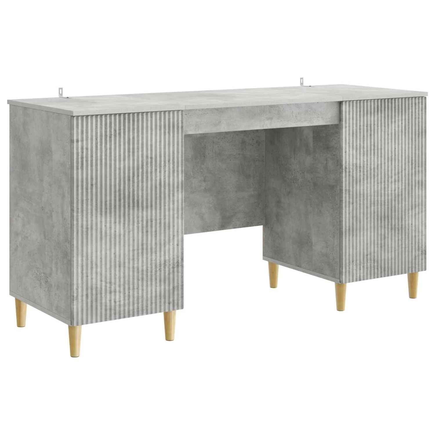 vidaXL Schreibtisch mit Tür Betongrau 142,5 x 50 x 75 cm Holzwerkstoff 3414597