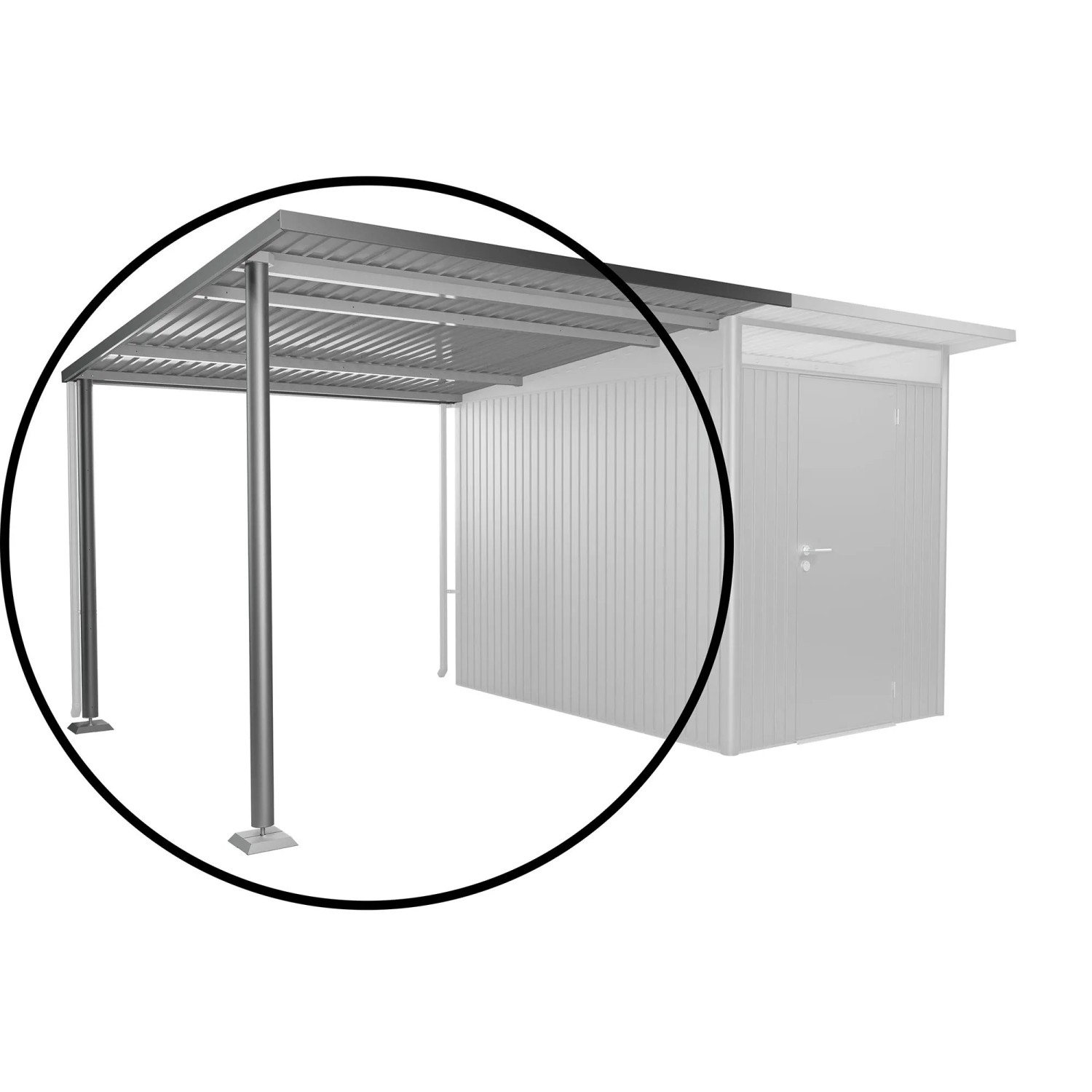 Biohort Seitendach für AvantGarde Gerätehaus A3/A7, Gr. L, Quarzgrau-Metallic.