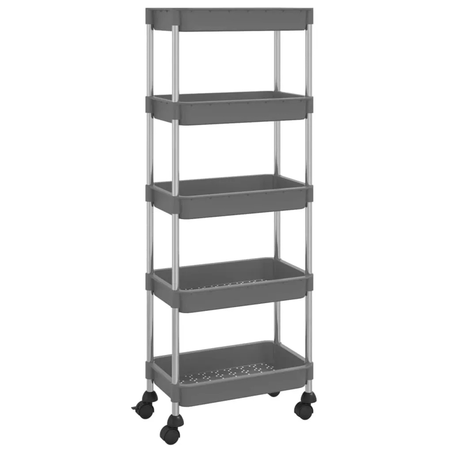 vidaXL Küchenwagen 5 Etagen Grau 42x29x128 cm Eisen und ABS 336333