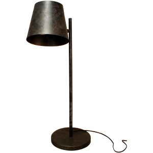 Luce Design Tischleuchte Colt, 1-flammig, Frost-Grau, Ø 18 cm. Tischlampe im Industrial-Look.