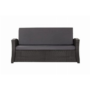 Anthrazitfarbenes Gartenkissen-Set für 2-Sitzer Polyrattan Gartensofa.