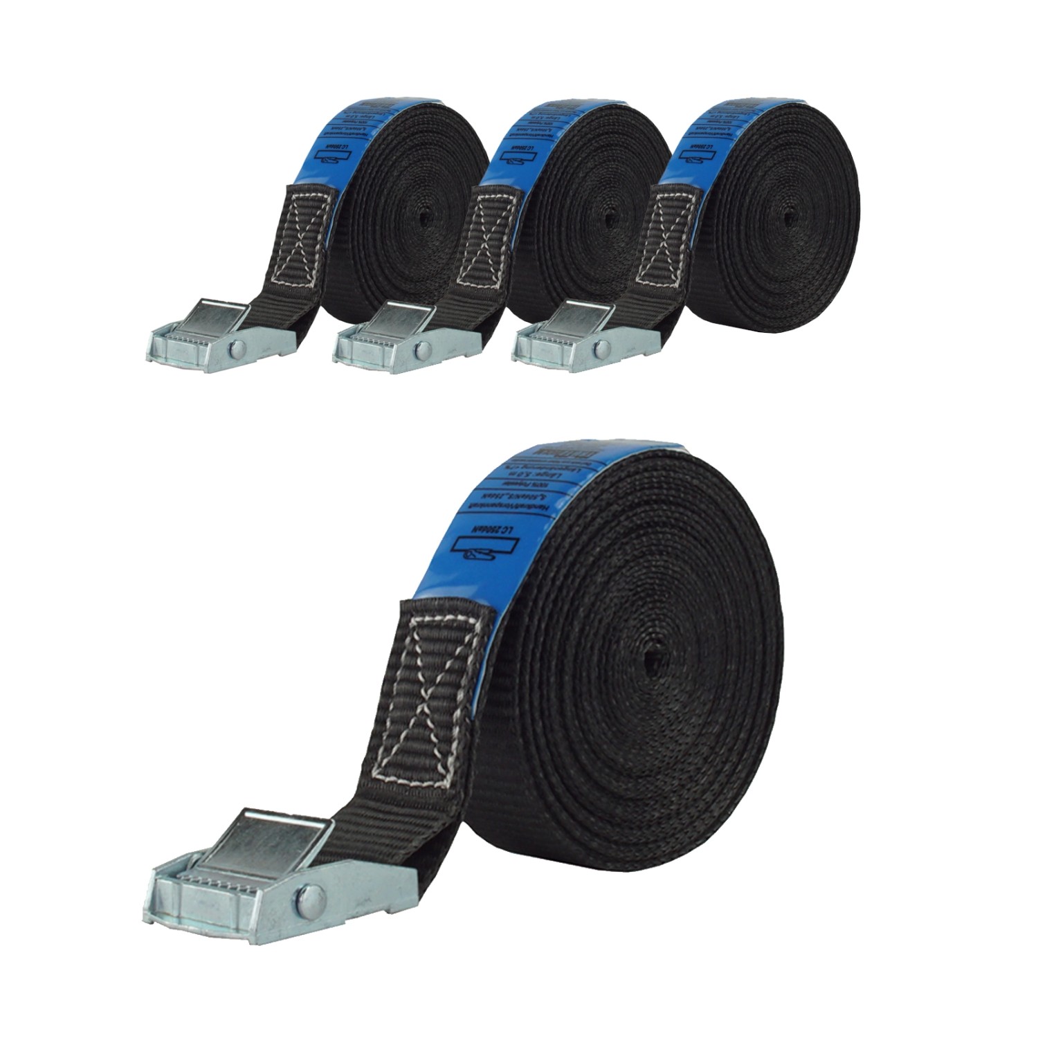 TRUTZHOLM 4x Profi Spanngurt Klemmschloss Auto 1 Teilig 6m 250 kg Schwarz
