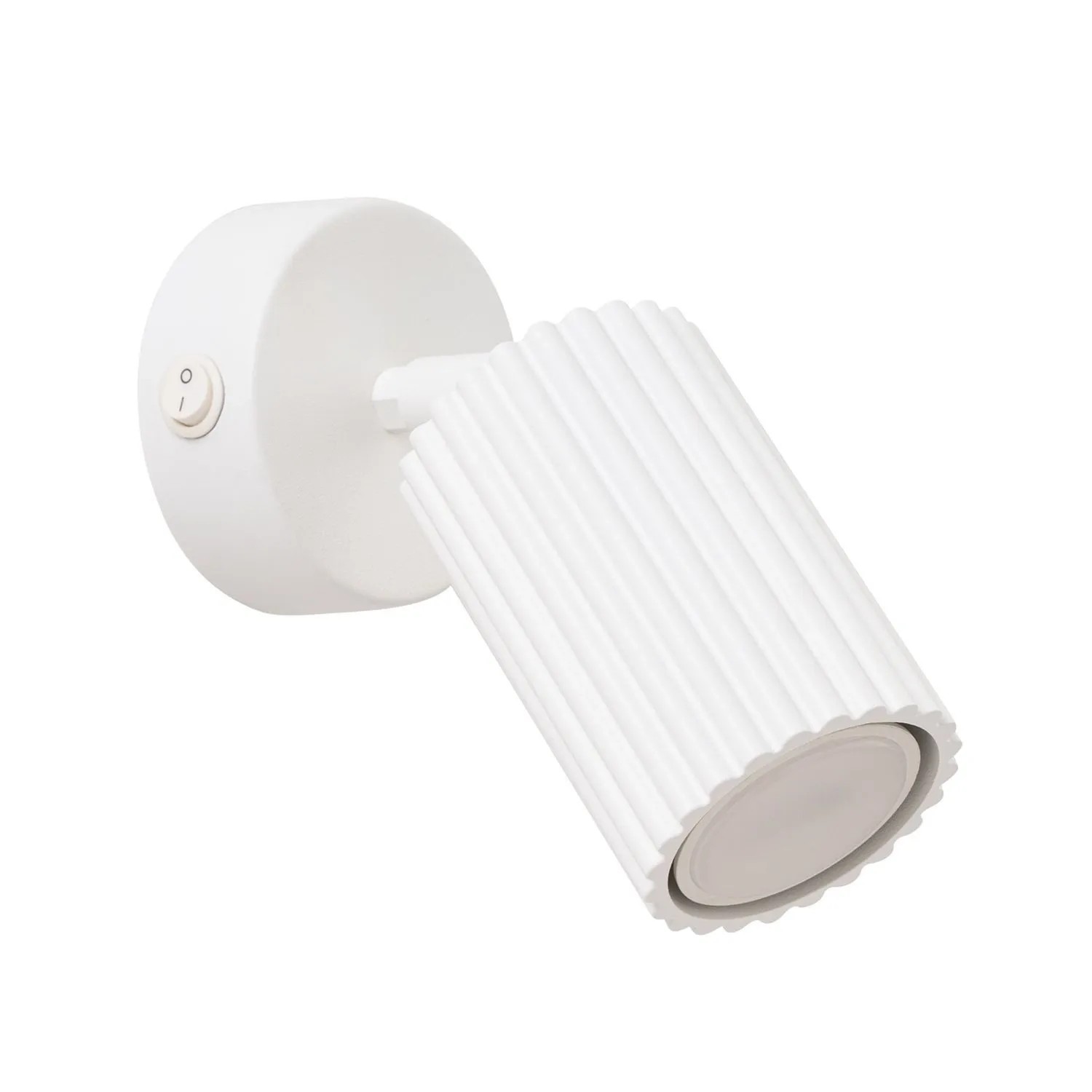 Licht-Erlebnisse Spot Lampe Wand 8 CM Breit Mit Schalter Aluminium In Weiß GU10 Modern