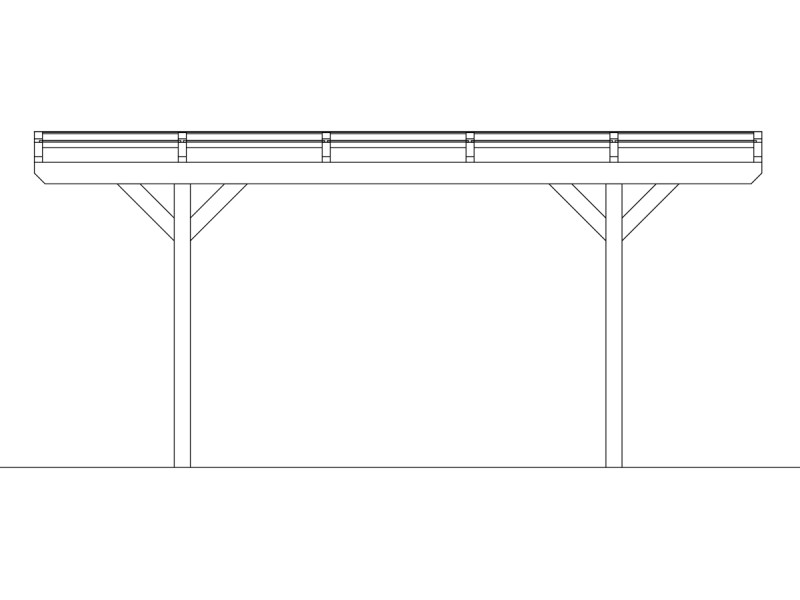Skan Holz Flachdach-Einzelcarport Odenwald 428 cm x 541 cm gerade  Kopfbänder kaufen bei OBI