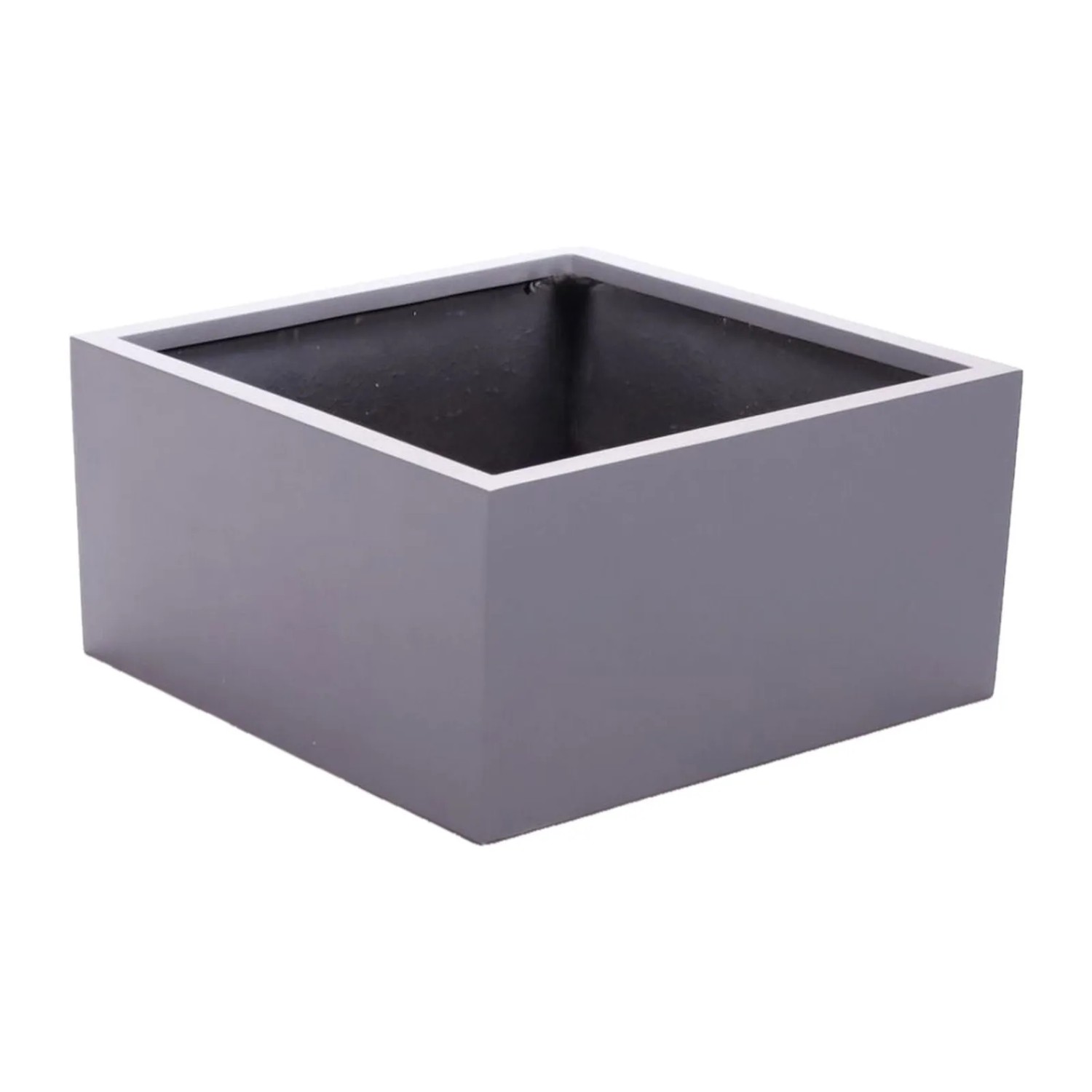 Elegant Einrichten Pflanzkübel Fiberglas Niedrige Quadratisch 50x50x20cm Grau
