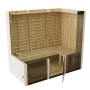 Weka Infrarotkabine Osby 2 mit wekaTherm-Flächenstrahler, Innenansicht mit Liege und Glastür.