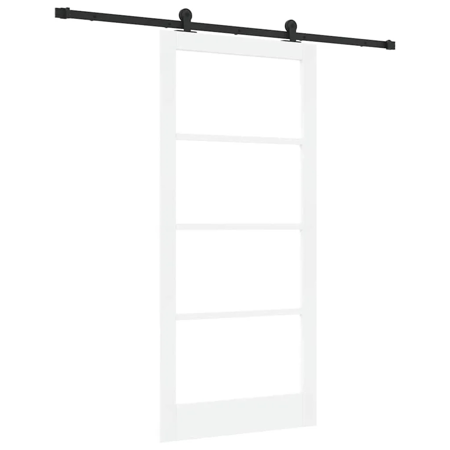 vidaXL Schiebetür ORKDAL Weiß und Schwarz 93 x 202 cm 3332036