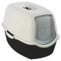 Rotho Katzentoilette Eco Bailey, schwarz/sandfarben, mit Haube und Schwingtür.