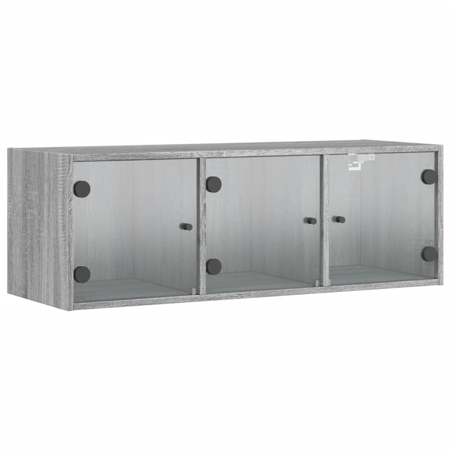 vidaXL Wandschrank mit Glastüren Grau Sonoma 102x37x35 cm