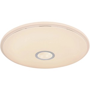 Weiße, runde LED Deckenleuchte Connor, 50 cm, mit Sparkle Dekor und Smart Home Funktion.