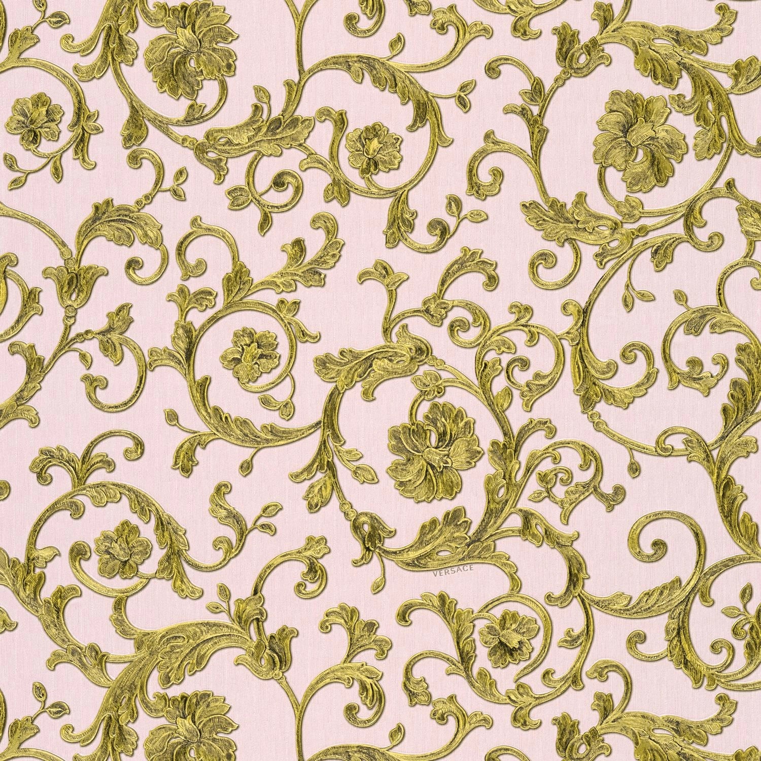 PROFHOME 343264-GU Luxus Tapete Blumen schimmernd Gold Rosa Grün 7,035 m2 0 günstig online kaufen