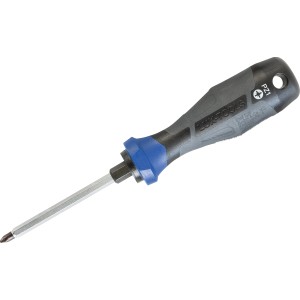 LUX Schraubendreher Professional PZ1 x 80 mm mit ergonomischem 3-Komponenten-Griff.