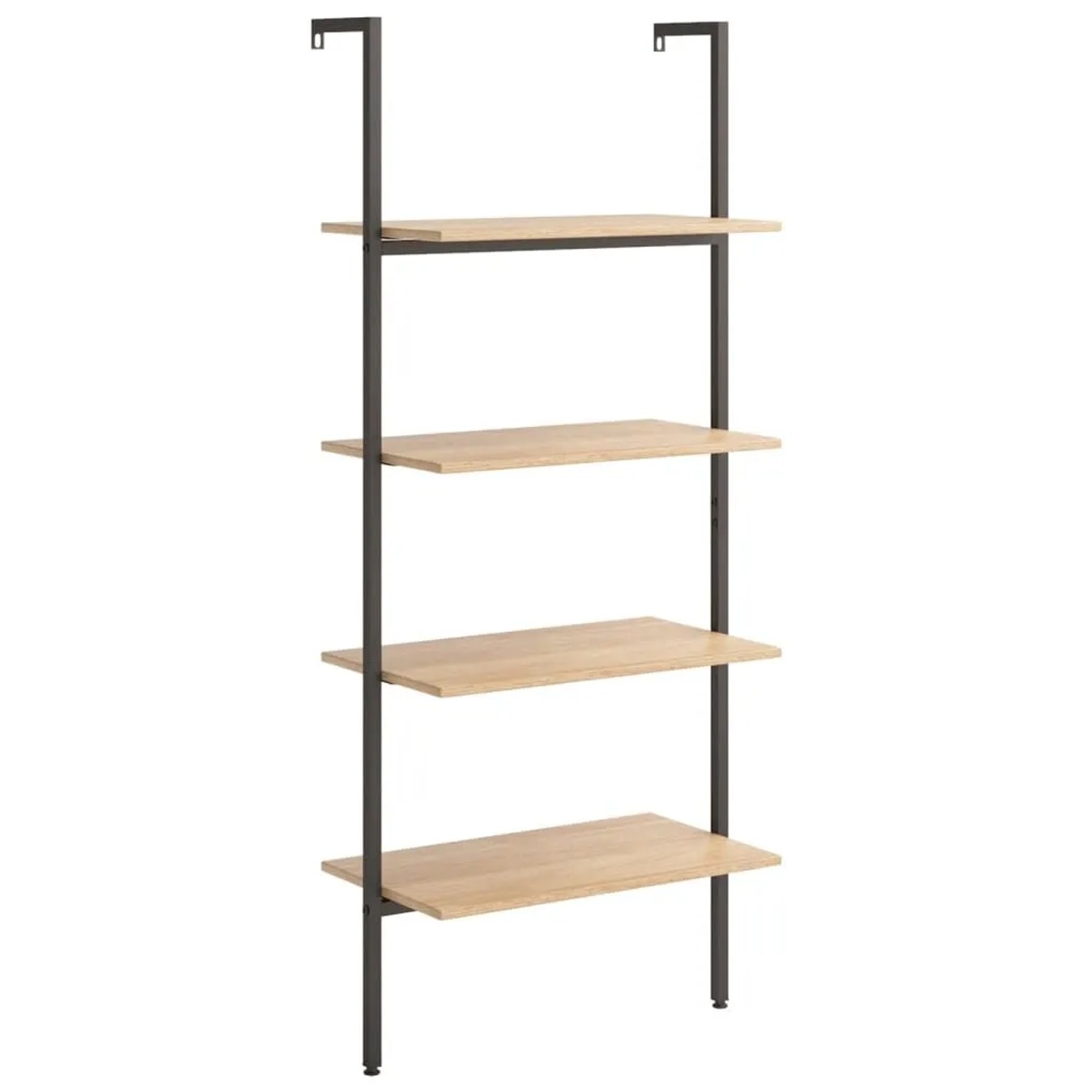 vidaXL Leiterregal mit 4 Böden Hellbraun und Schwarz 64x35x152,5 cm 336382