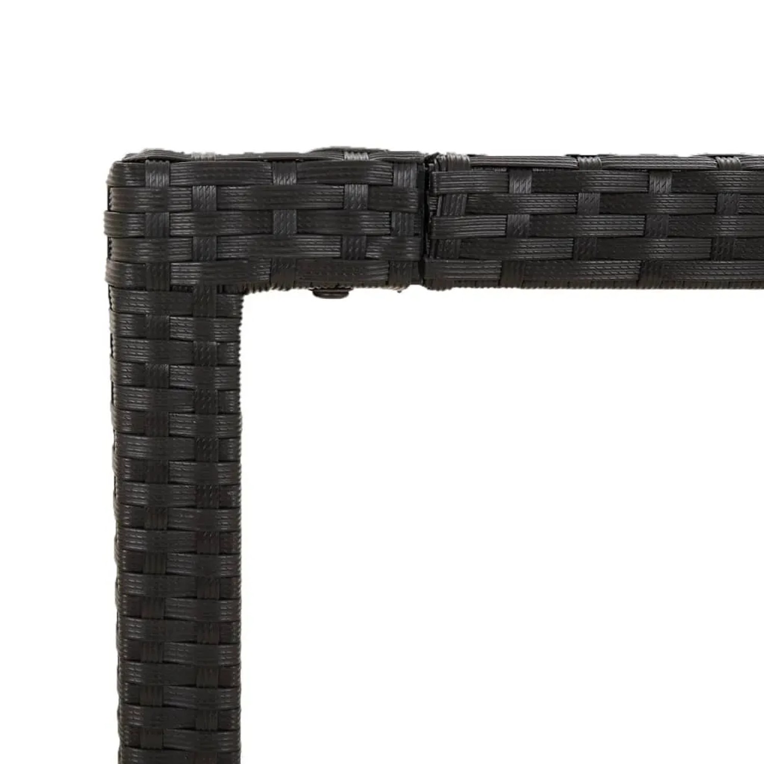 Detailansicht: Schwarzes Poly Rattan der vidaXL Garten-Essgruppe, Gartenmöbel.