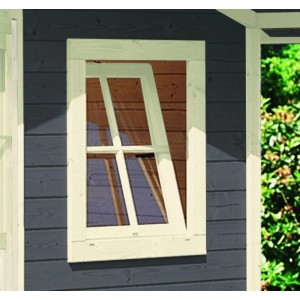 Karibu Dreh-/Kippfenster für Gartenhaus, Echtglas mit Sprossen.