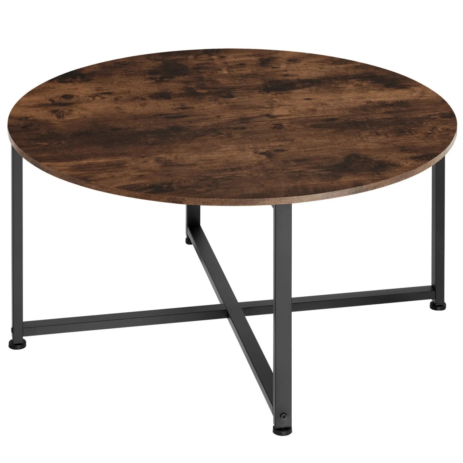 Tectake Couchtisch Aberdeen Industrial Style Holz und Stahl  88 50 x 88 50 x 47 cm Industrial Holz Dunkel  Rustikal