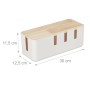 Relaxdays Kabelbox Kunststoff Holz Weiß Natur Mit Deckel 11,5 cm x 30 cm x 12,5 cm_4
