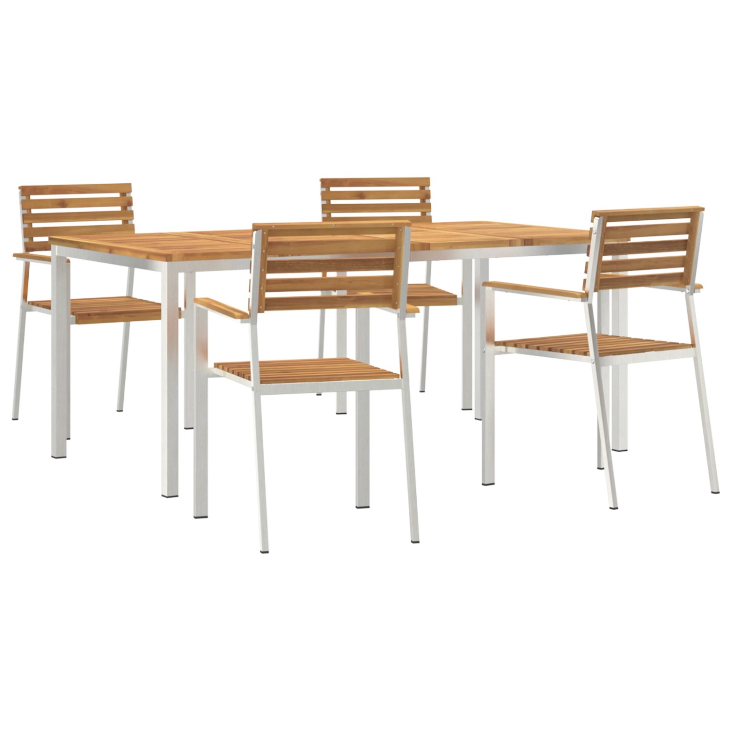 vidaXL 5-Teiliges Garten Esszimmer Set aus Massivem Akazienholz 3334777 günstig online kaufen
