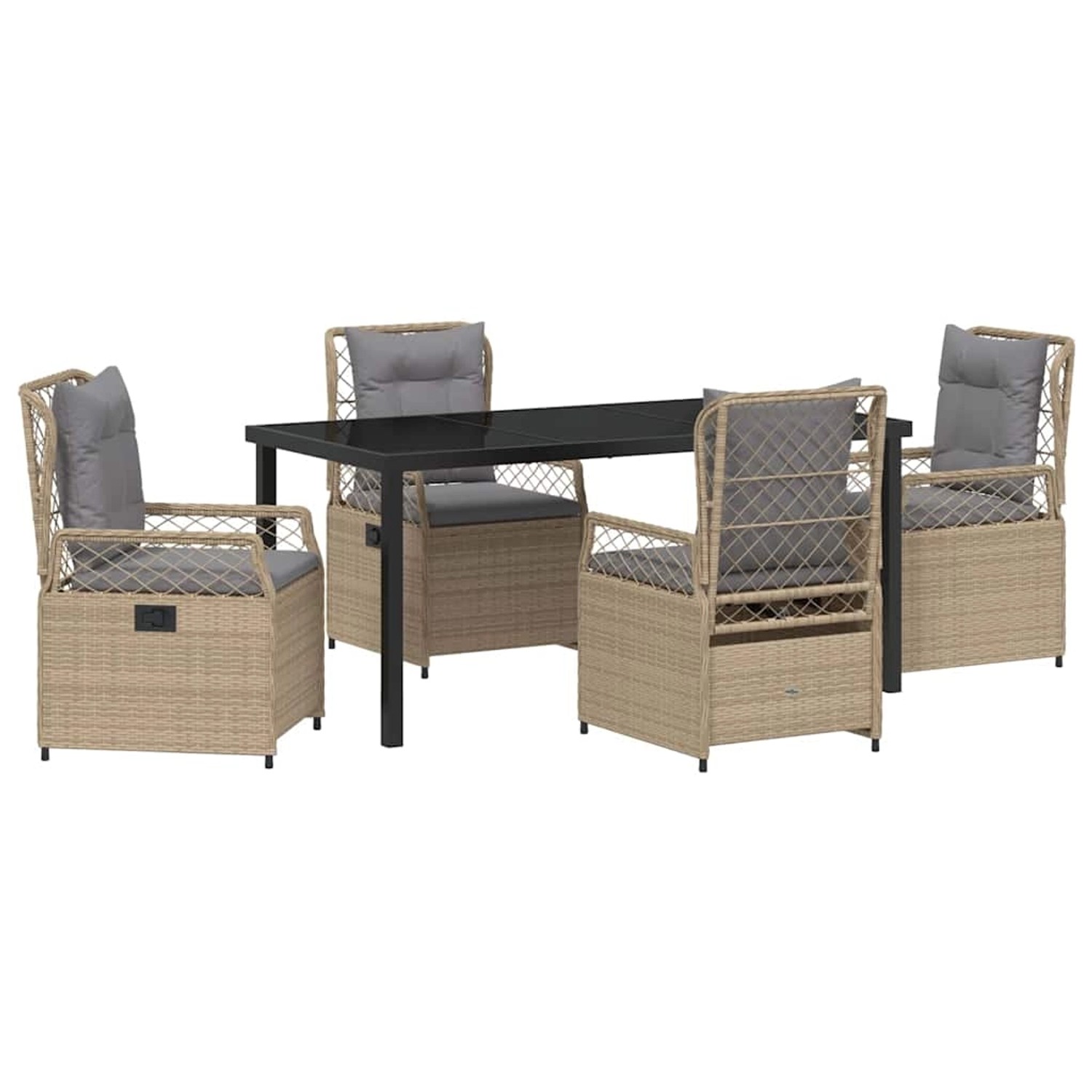 vidaXL Garten Essgruppe 5-Tlg Beige Poly Rattan 3381005 günstig online kaufen