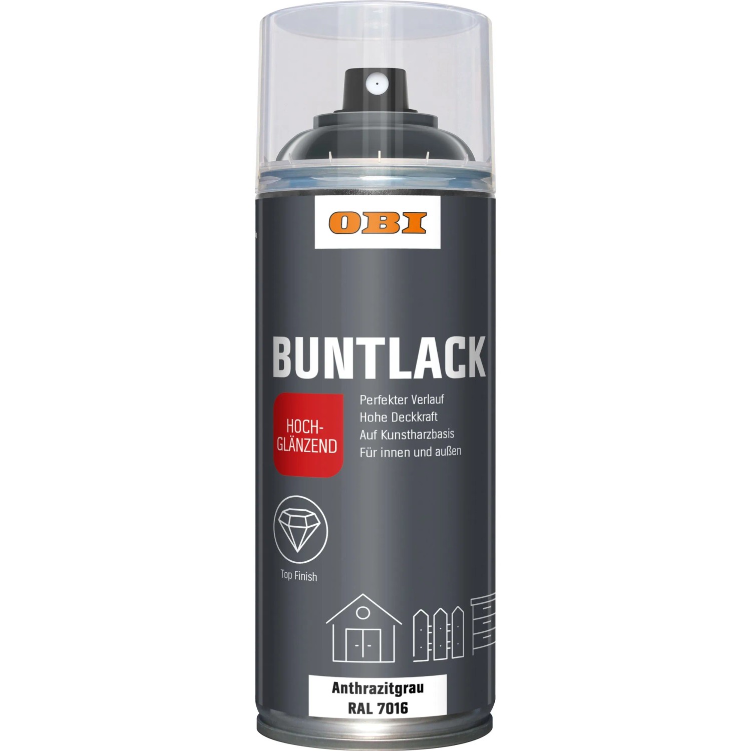 OBI Buntlack Spray RAL 7016 Anthrazit hochglänzend 400 ml