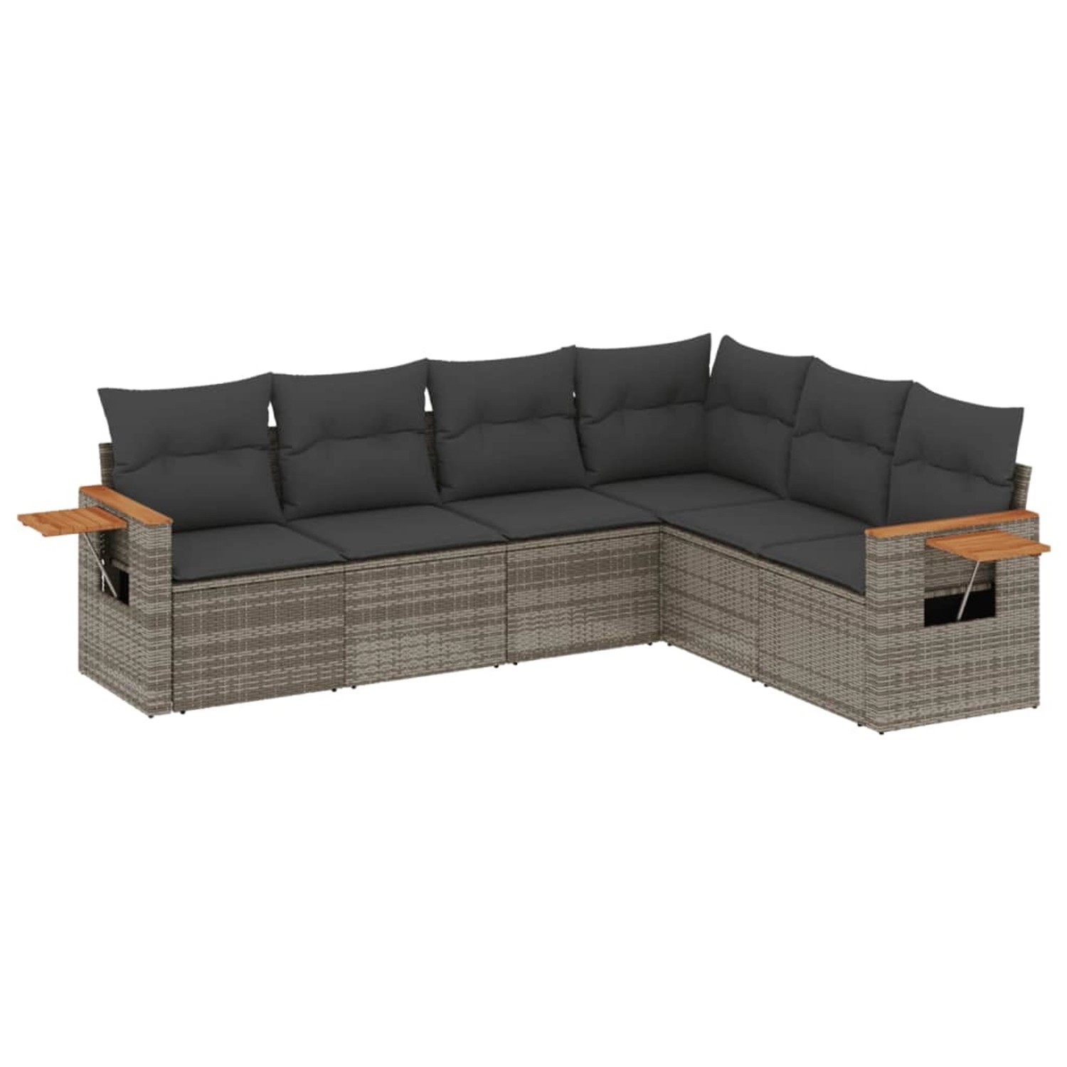 vidaXL 6-Tlg Garten-Sofagarnitur mit Kissen Grau Poly Rattan 3226844 günstig online kaufen