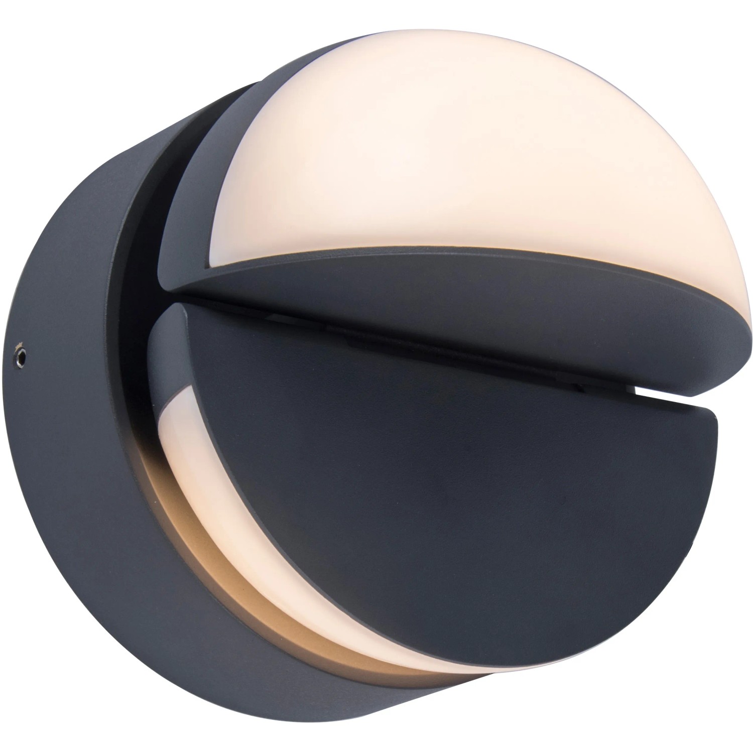 Moderne Lutec LED-Außenwandleuchte Eklips in Anthrazit mit drehbaren Leuchtenköpfen.