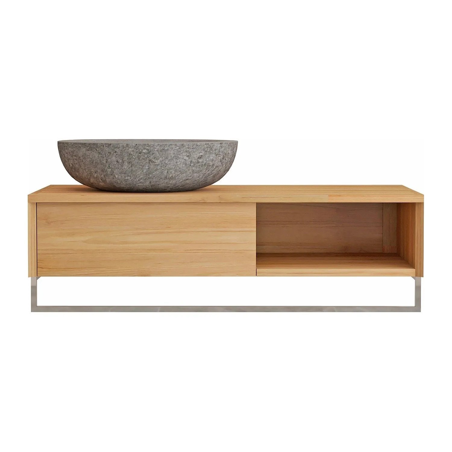 Vente-unique Einzelwaschtisch Kupang Naturfarben Hell 105 cm