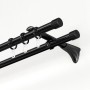 Gardinia Chicago Endstücke, 2er-Pack, schwarz, für 20 mm Stangen. Detailaufnahme der Stilgarnitur.