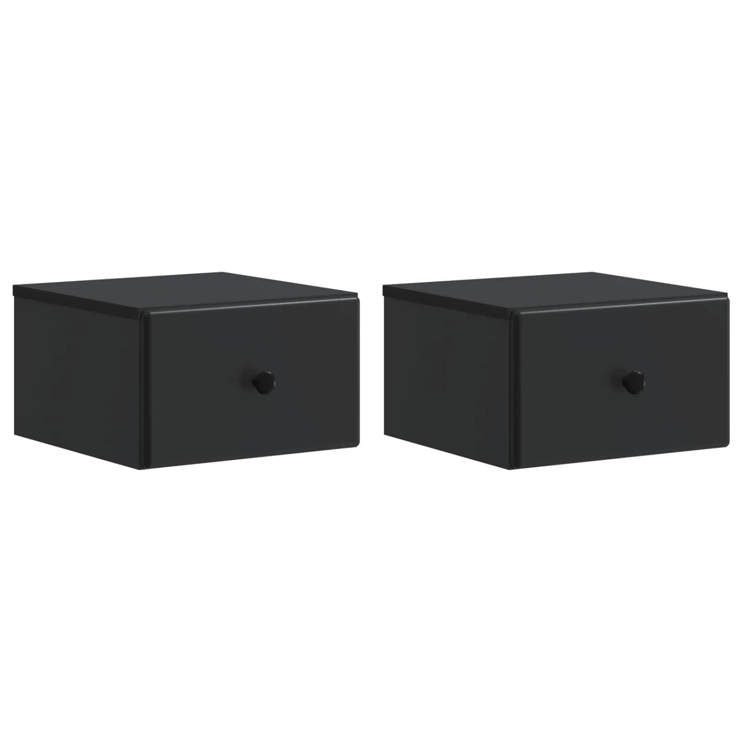 vidaXL Wandmontierter Nachttisch 2 Stk Schwarz 34,5 x 33 x 20 cm 899108
