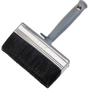 Flächenstreicher 140 mm mit Kunstborsten und grauem Kunststoffgriff für große Flächen.