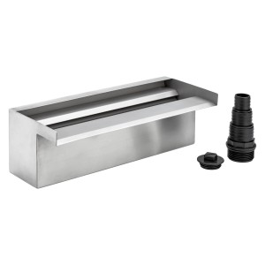 Oase Waterfall 30, Edelstahl Wasserfall für den Gartenteich mit Zubehör.