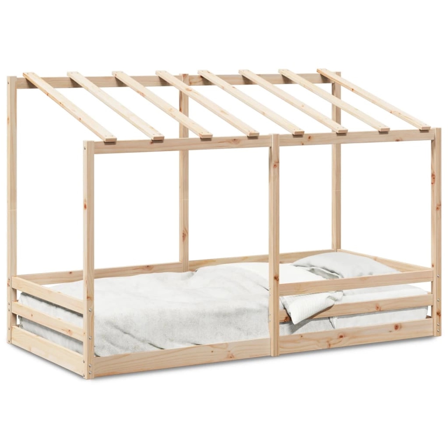 vidaXL Kinderbett Kinderbett mit Dach 80x200 cm Massivholz Kiefer Bett Bett günstig online kaufen