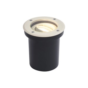 QAZQA Moderner Bodeneinbaustrahler Beige GU10 50mm Verstellbar IP65 Delux