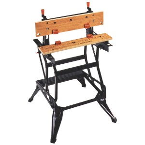 Black+Decker Workmate WM 550 Werkbank, zusammenklappbar, mit Spannbacken und Vertikalzwinge.