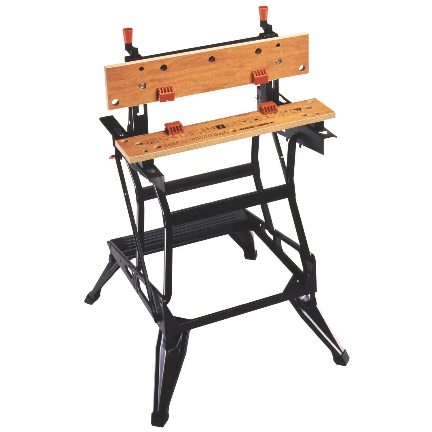 BLACK+DECKER WM301 Werkbank – Klappbar, 160 Kg Tragkraft, 610x250 Mm, Stahl – Als Sägebock & Schraubstock