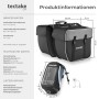 Tectake Fahrradtaschen Set: Gepäckträgertasche und Rahmentasche mit Handyfach.