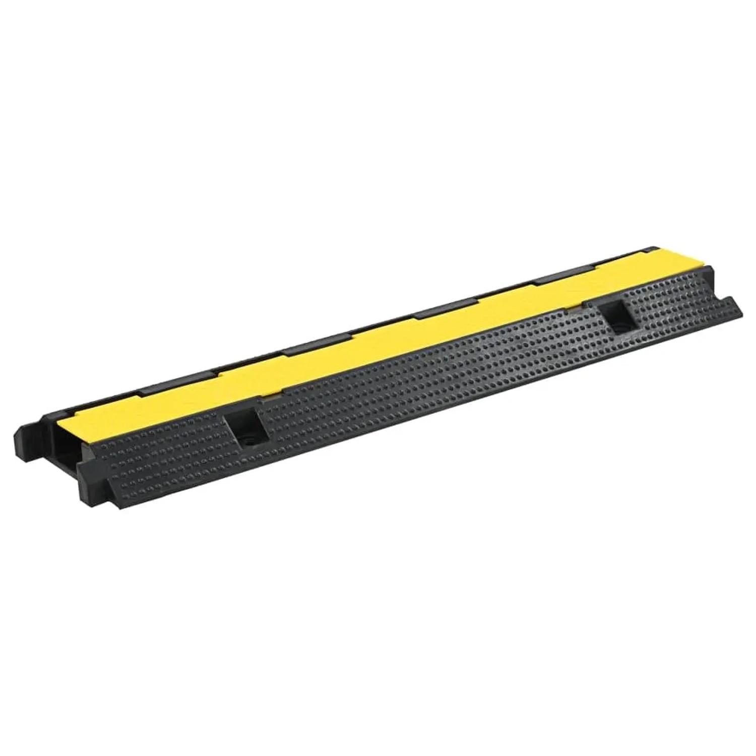 DELUKE Kabelbrücke LOTA 1 Kanal Gummi 100x25x5,9cm Überfahrschutz Bodenschwelle Kabelkanal Rampe Für PKW LKW