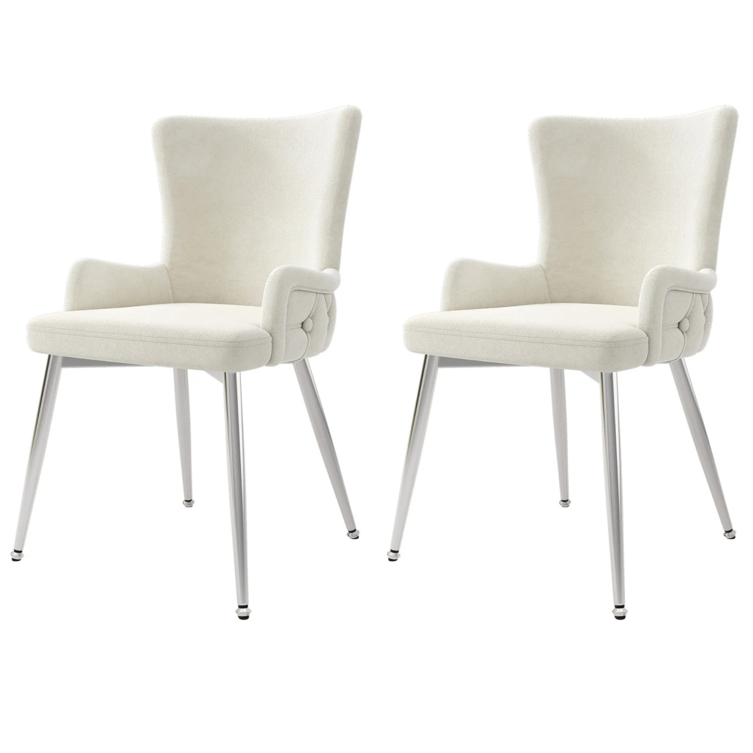 Merax 2 Esszimmerstühle Samt Silberfarbene Metallbeine Wohnzimmerstuhl Beige