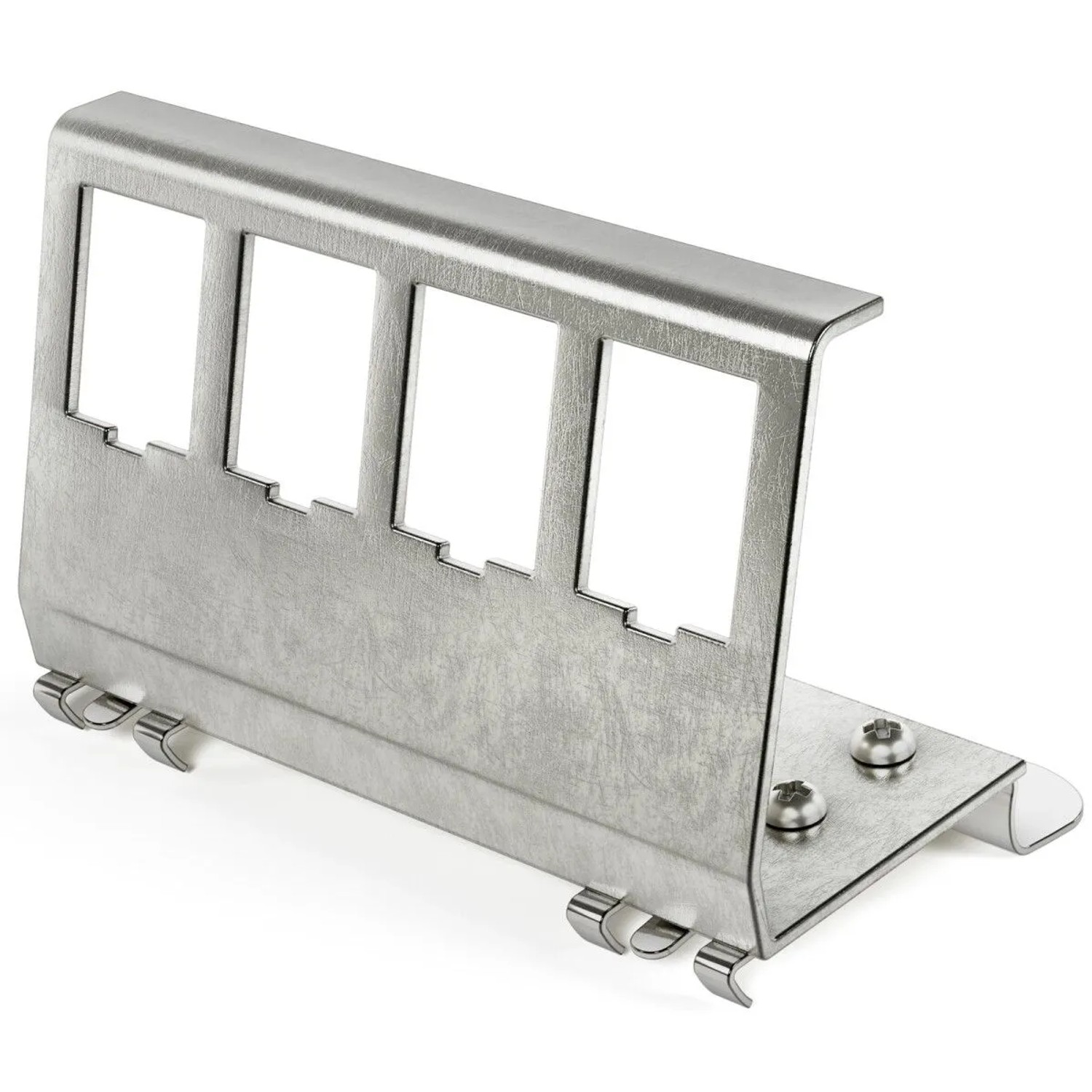 hb-digital Hutschienenadapter für 4 Keystone Modul Edelstahl für 35mm DIN-Schienen