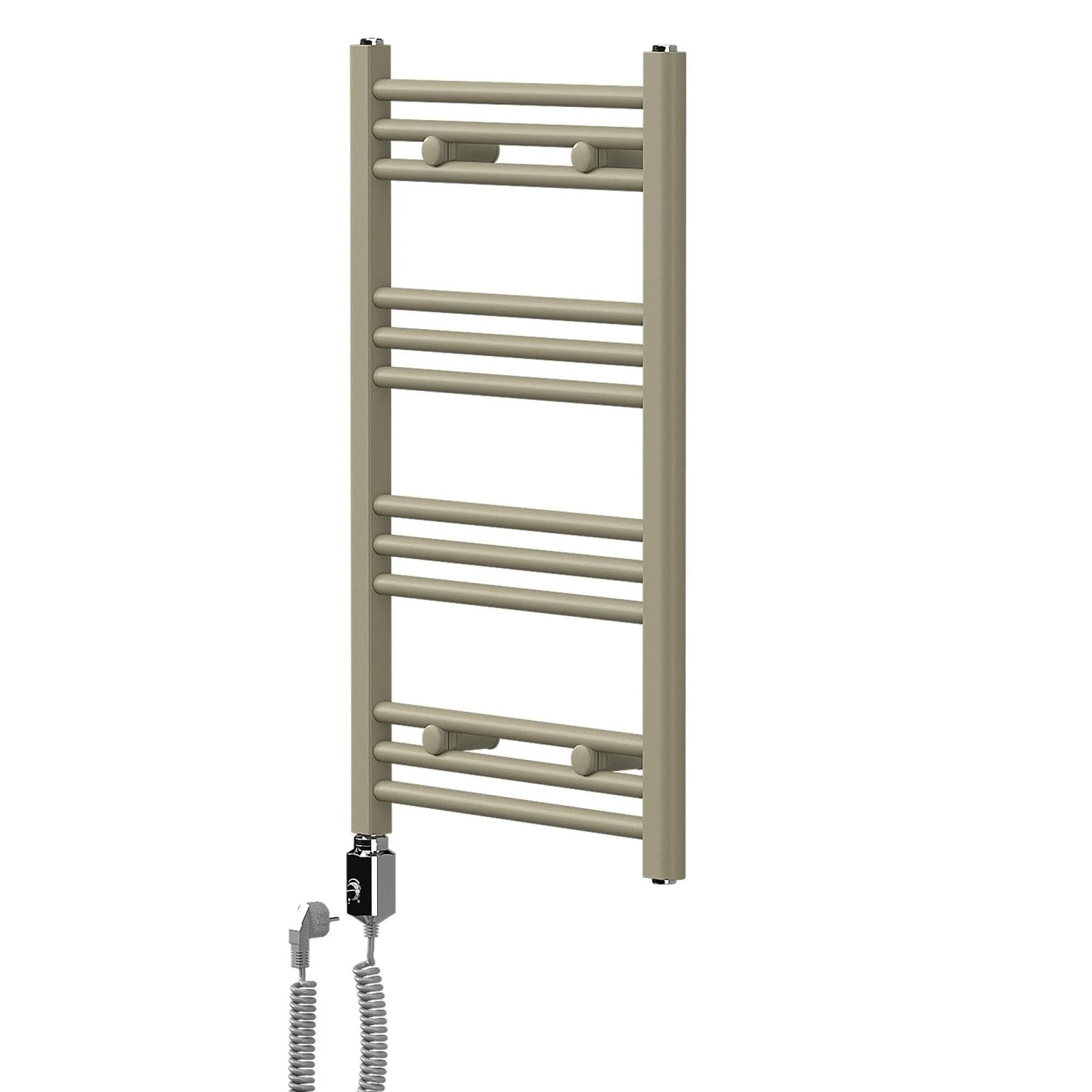LuxeBath Handtuchheizkörper Elektrisch 300W 500 x 800 mm Beige Badheizkörper Gerade mit Seitenanschluss