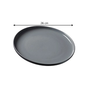 Ritzenhoff & Breker Jasper Speiseteller, 26 cm, 4er Set, schwarz. Geschirr aus Steinzeug mit matter Glasur.